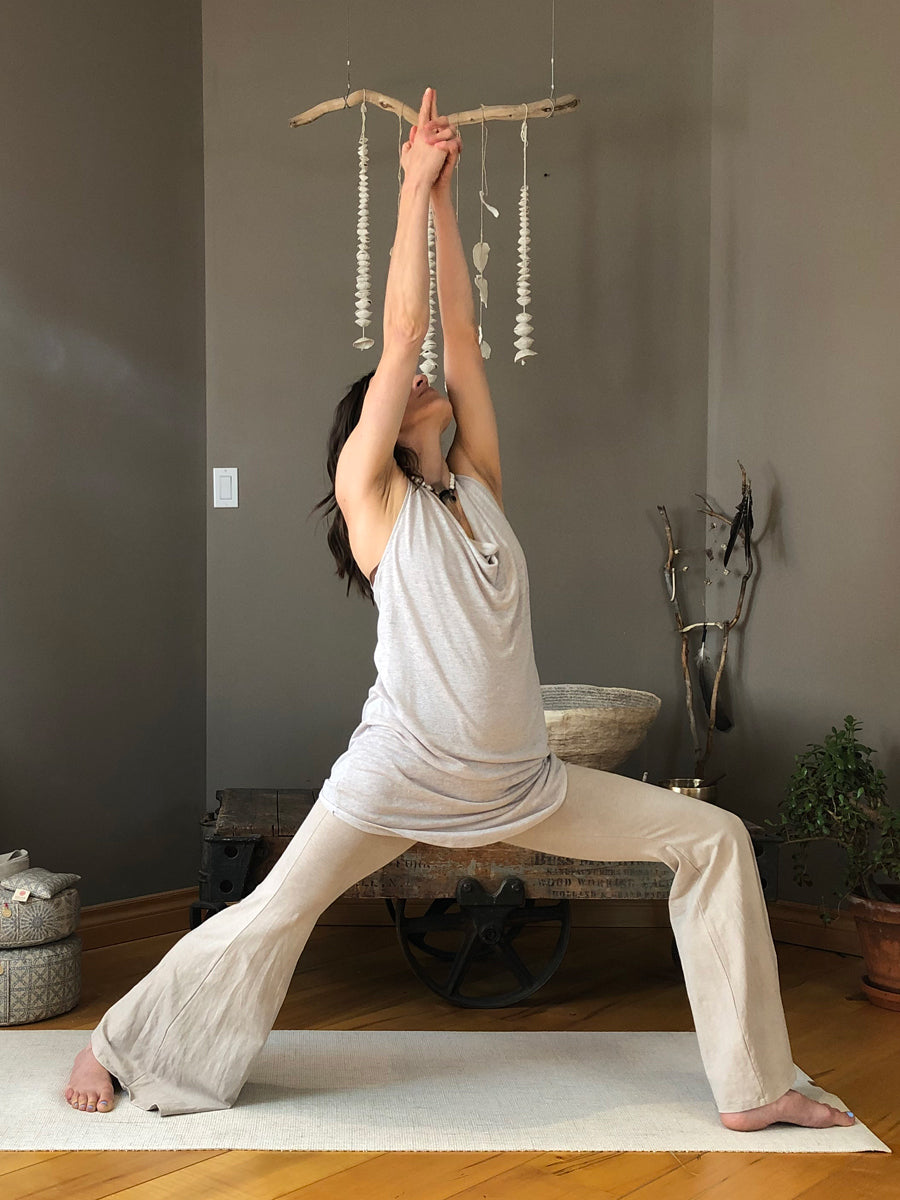 Hemp Organic Cotton Stretch Bell Bottoms naturally dyed great for dancing, yoga, movement, style