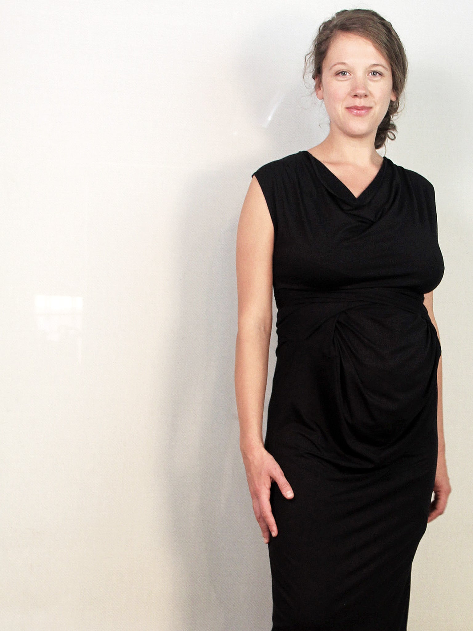 Maternity Zen NOmad and Thieves  Metamorph bamboo dress convertible to 24 , sustainable style, black