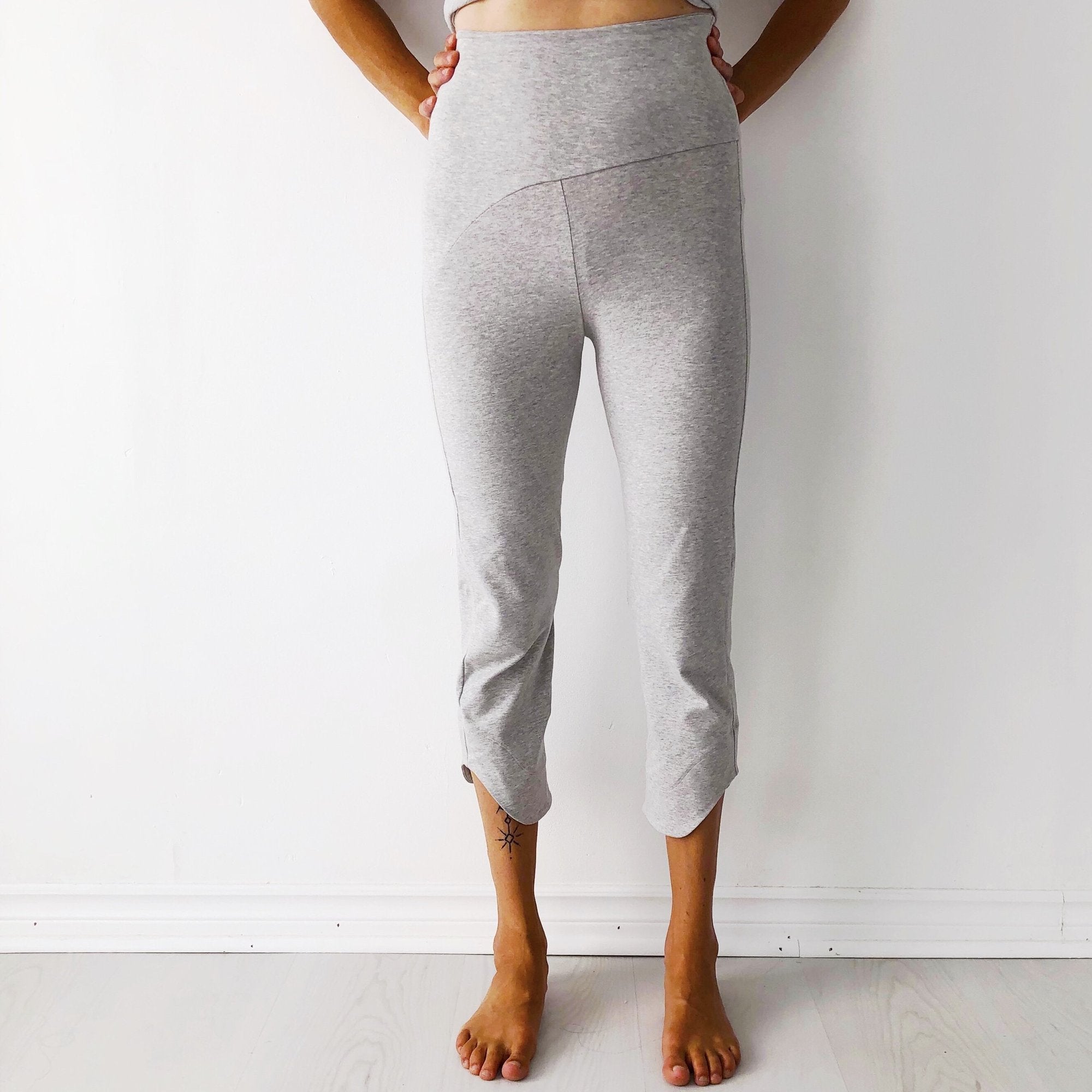 Wisdom Fold Over Yoga Pants white – Beckons Inspired Clothing